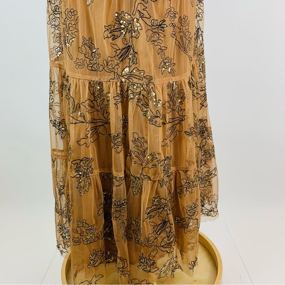 Anthropologie Bloggers Favorite Sequin Tulle Maxi Dress Small - Picture 6 of 14